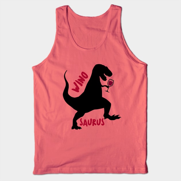 Winosaurus Rex Wine Loving Dinosaur Tank Top by Ghost Of A Chance 